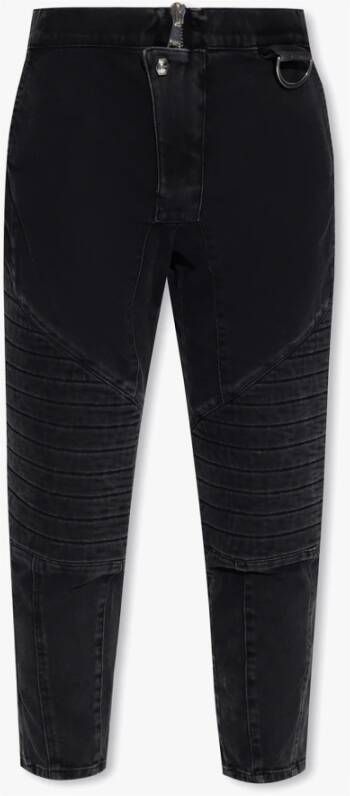 Balmain Jeans met stiksel details Zwart Heren