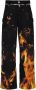 Balmain Jeans met vuurprint en inzetstukken Multicolor Heren - Thumbnail 1