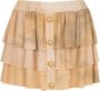 Balmain Jupe à volants en soie tie and dye Brown Dames - Thumbnail 1