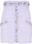 Balmain Tweed rok met geborduurde details Purple Dames - Thumbnail 1