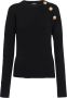 Balmain Trui met diagonale knopen Zwart - Thumbnail 1