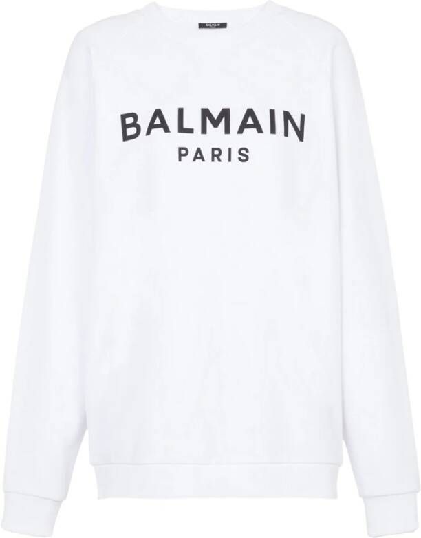 Balmain Katoenen bedrukte logo-sweatshirt White Heren