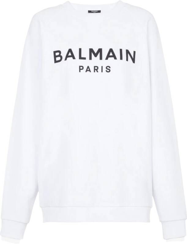 Balmain Katoenen bedrukte logo-sweatshirt White Heren