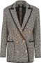 Balmain Veste boyfriend en coton à monogramme Zwart Dames - Thumbnail 1