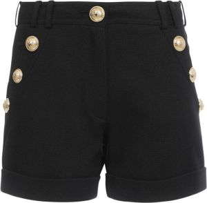 Balmain Katoenen shorts met lage taille Zwart Dames