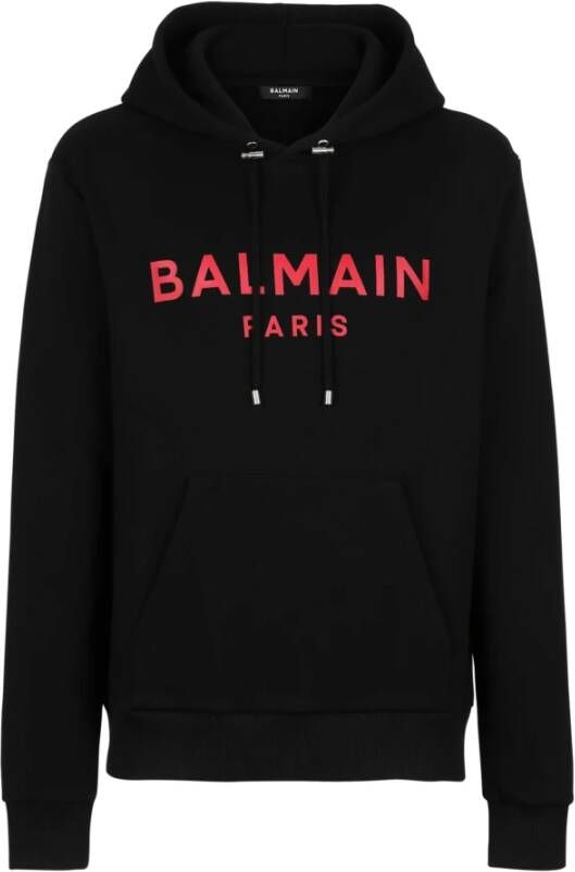 Balmain Katoenen sweatshirt met Paris logo print Black Heren