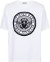 Balmain Katoenen T-shirt met geflockte medaillon White Heren - Thumbnail 3