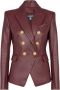 Balmain Classic 6-button leather jacket Rood Dames - Thumbnail 1
