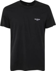Balmain Klassieke Fit Flock T-Shirt Zwart Heren