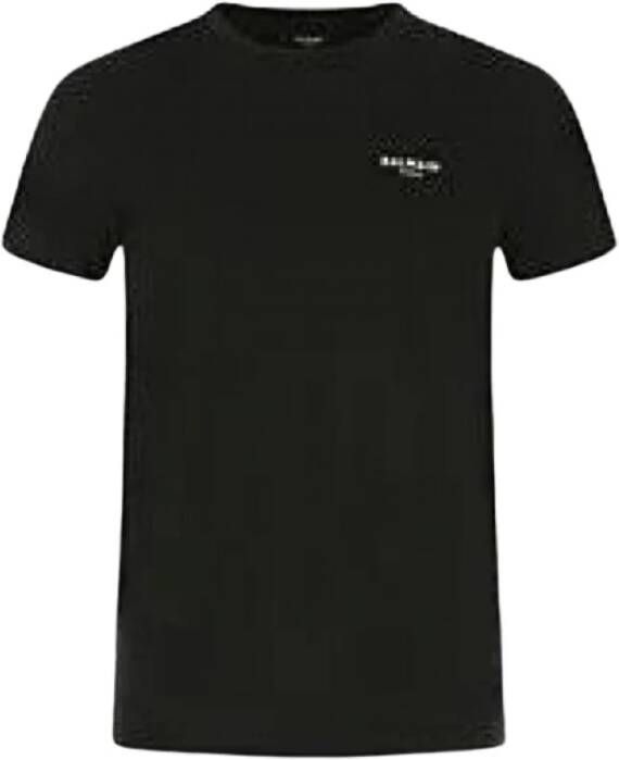 Balmain Klassieke Fit Flock T-Shirt Zwart Heren