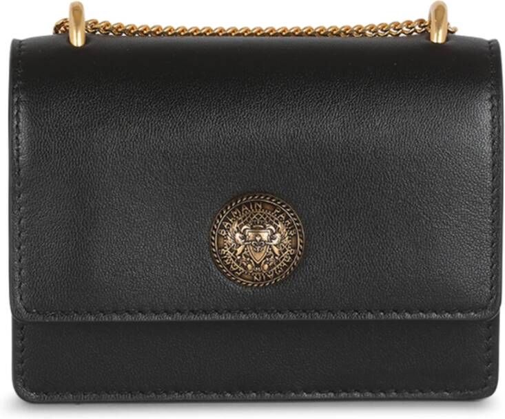 Balmain Small-sized leather Coin wallet Black Dames