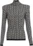 Balmain Knit sweater with monogram Zwart Dames - Thumbnail 1