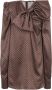 Balmain Korte Jurk met Grote Strik en Mini Monogramprint Brown Dames - Thumbnail 1