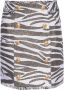 Balmain HW Butonned Lurex Zebra Korte ROK Multicolor Dames - Thumbnail 1