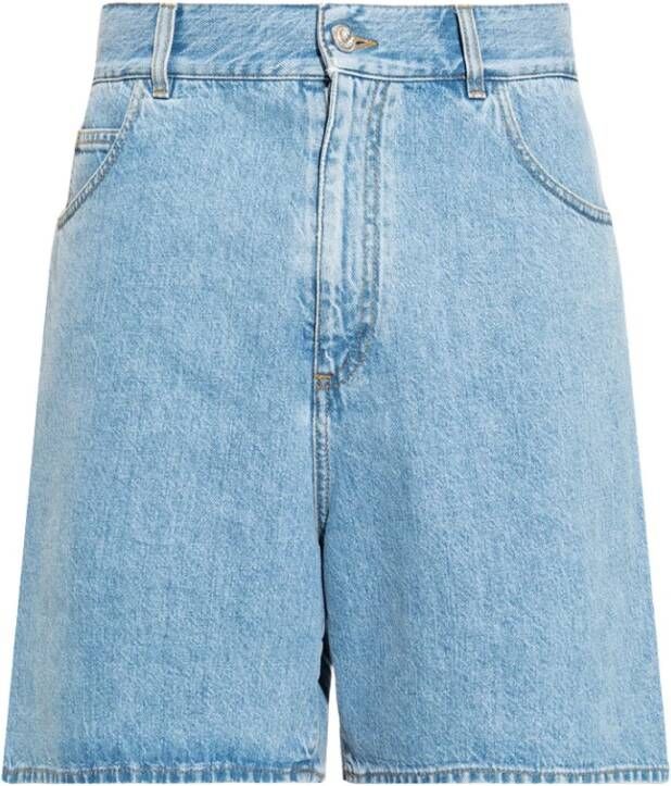 Balmain Oversized denim shorts Blue Heren