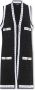 Balmain Lange Gebreide Vest met Kant Black Dames - Thumbnail 1