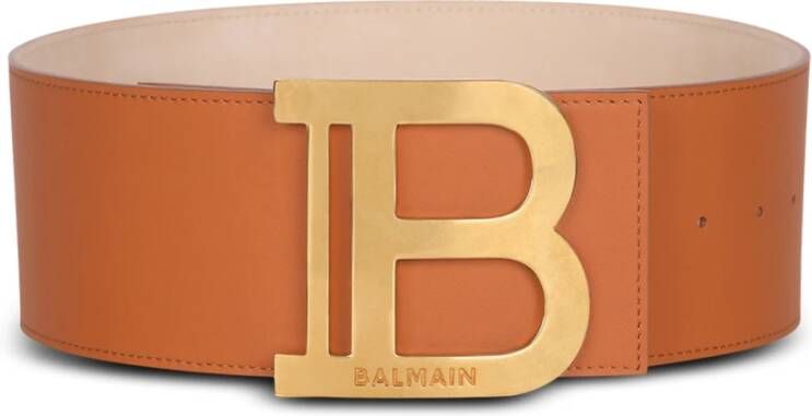 Balmain Leren B-Belt riem Brown Dames
