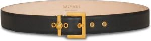 Balmain Leather Coin Belt Zwart Dames