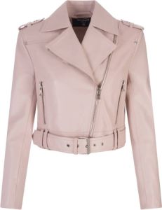 Balmain Leather Jackets Roze Dames