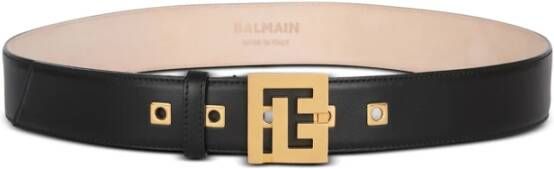 Balmain Leather PB Belt Zwart Dames