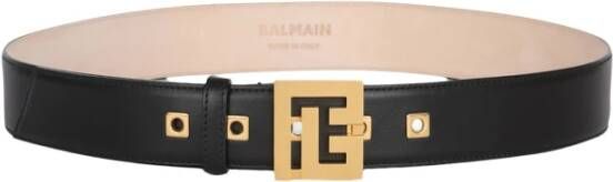 Balmain Leather PB Belt Zwart Dames