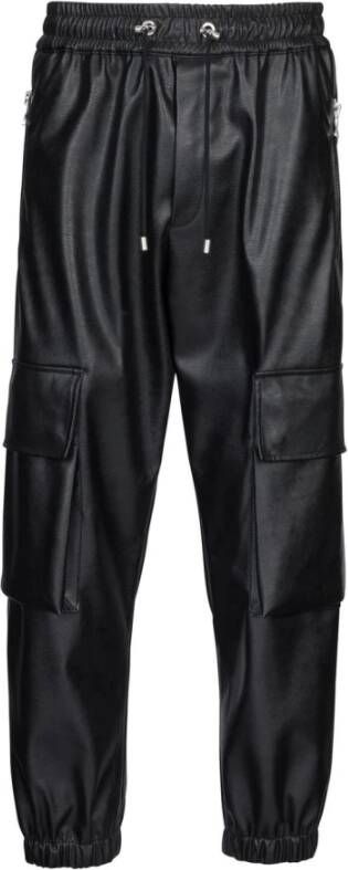 Balmain Faux leather cargo trousers Zwart Heren