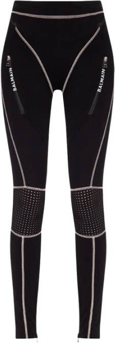 Balmain -gepersonaliseerde jersey leggings Black Dames