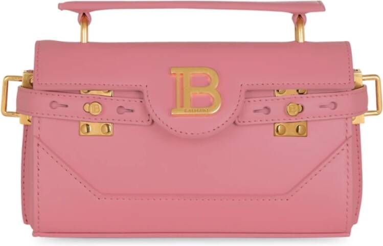 Balmain Smooth leather B-Buzz 19 bag Pink Dames