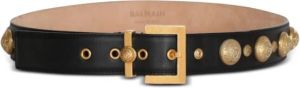 Balmain Leather `Coin` belt Zwart Dames
