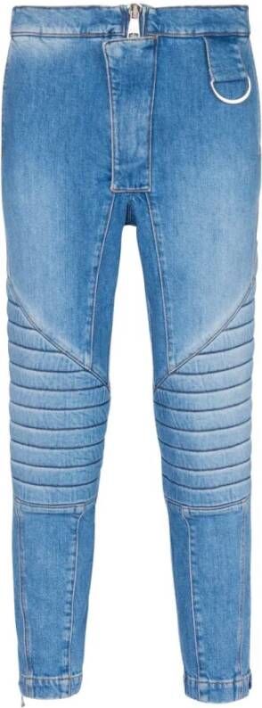 Balmain Lichtblauwe Lage Taille Slim Fit Jeans Blauw Heren