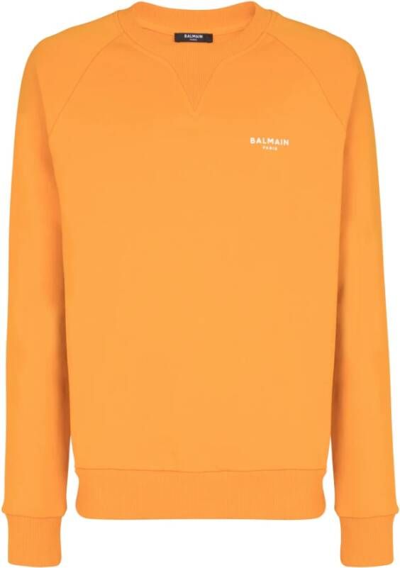 Balmain logo print sweatshirt in eco-responsible cotton Oranje Heren