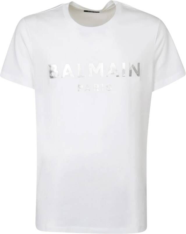 Balmain Logo-Print T-shirt White Heren