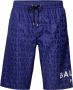 Balmain Logo Surfer Zwemshorts Blauw Heren - Thumbnail 1