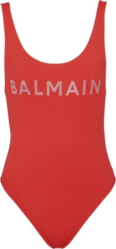 Balmain logo swimsuit Rood Dames