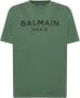 Balmain Katoenen T-shirt met logoprint Green Heren - Thumbnail 1