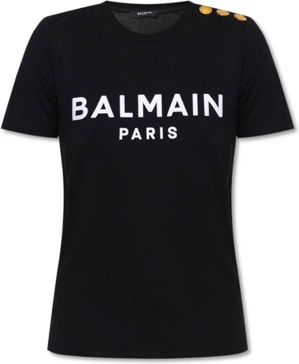 Balmain Logo T-shirt Black Dames