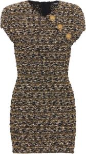 Balmain Lurex tweed jurk Geel Dames
