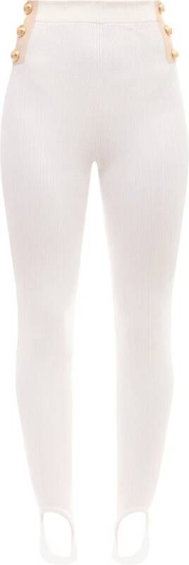 Balmain Luxe knoopleggings Beige Dames