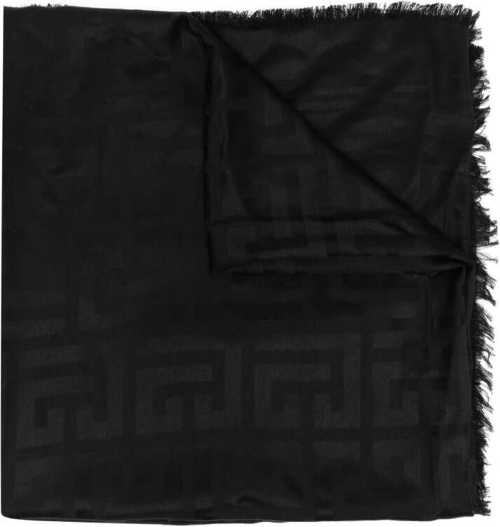 Balmain Luxe Logo Sjaal voor Vrouwen Zwart Dames