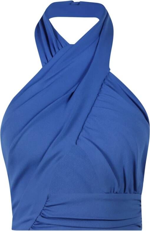Balmain Luxe Mouwloze Top met Uniek Uitgesneden Detail Blauw Dames