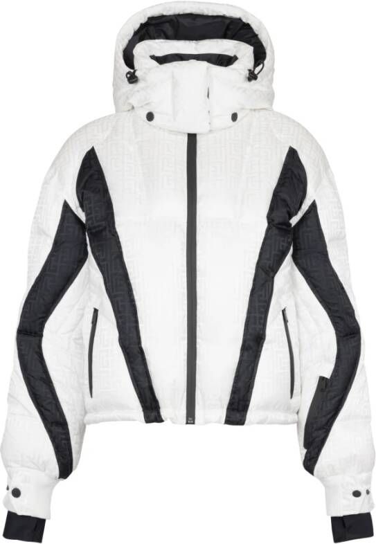 Balmain Manteau de ski à monogramme x Rossignol White Dames