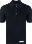 Balmain Navy Blue Wool Logo Patch Polo Shirt Blauw Heren - Thumbnail 1