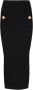 Balmain Midi Gebreide Rok Black Dames - Thumbnail 1