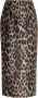 Balmain Jupe crayon en jacquard léopard Brown Dames - Thumbnail 1