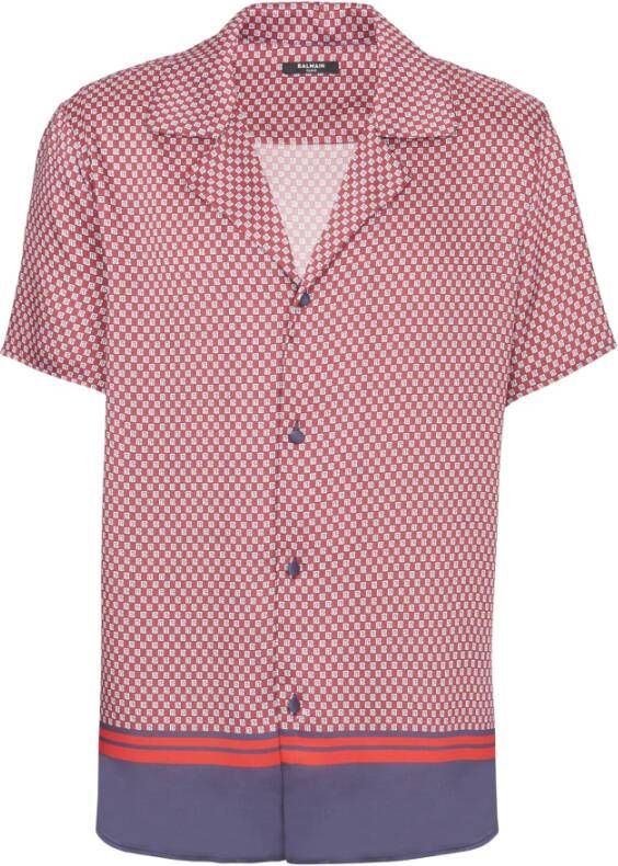 Balmain Overhemd met monogramprint Rood - Foto 1