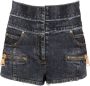 Balmain Korte katoenen shorts met hoge taille en ritssluiting Grijs Dames - Thumbnail 1