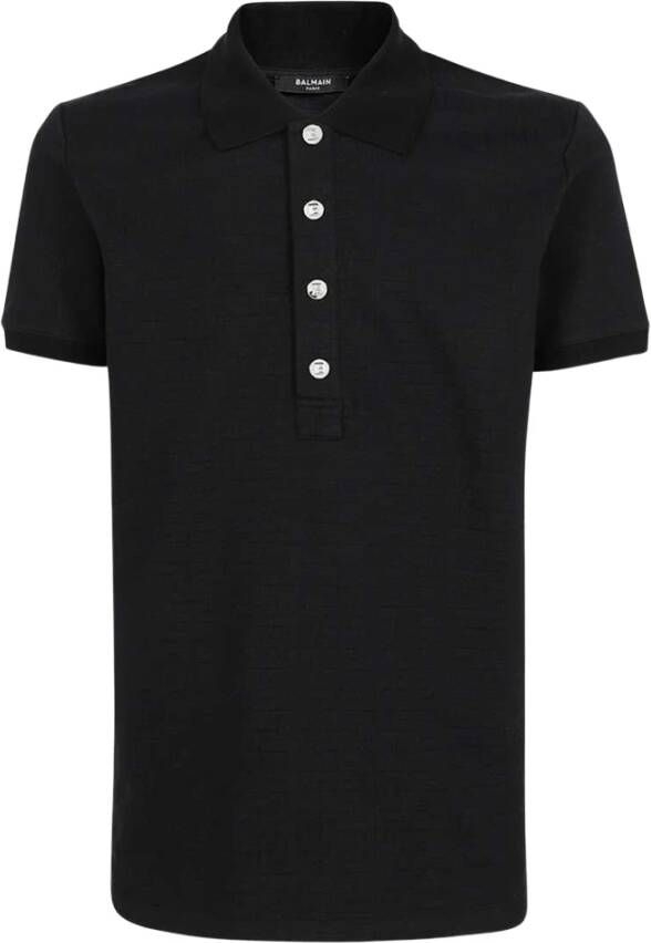 Balmain Moderne Heren Polo Shirt Zwart Heren