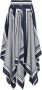Balmain Monogram-printed scarf skirt Blauw Dames - Thumbnail 1