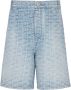 Balmain Monogram denim shorts met rechte snit Blauw Heren - Thumbnail 1