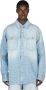 Balmain Denim Overhemd met Monogramprint Blauw Heren - Thumbnail 1